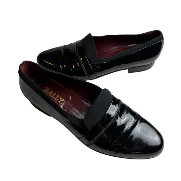 Bally Banner Shoes Black SZ 9 M Mens Patent Leather Formal Tuxedo Dressy Preppy