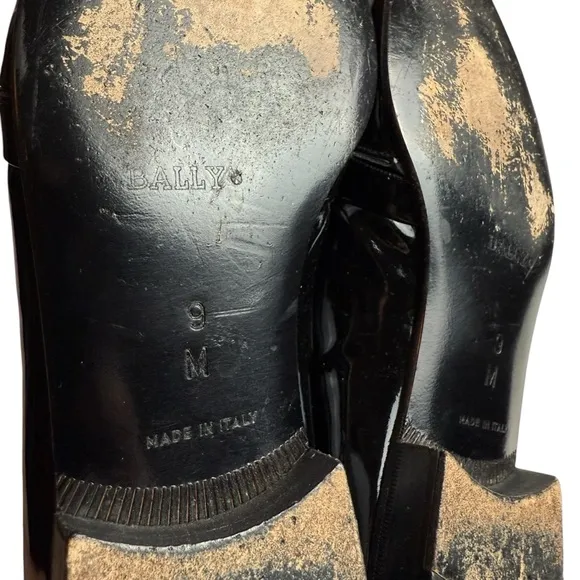 Bally Banner Shoes Black SZ 9 M Mens Patent Leather Formal Tuxedo Dressy Preppy