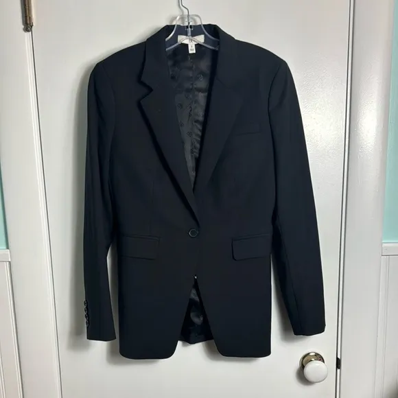 Banana Republic SIENA SLIM ITALIAN WOOL BLAZER Black Size 2