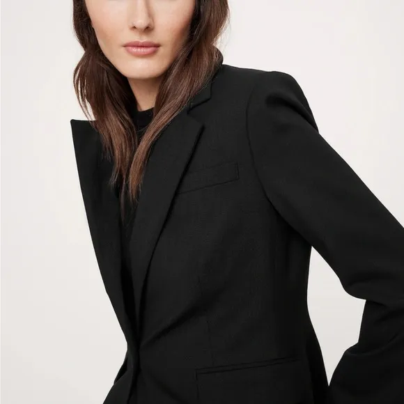 Banana Republic SIENA SLIM ITALIAN WOOL BLAZER Black Size 2