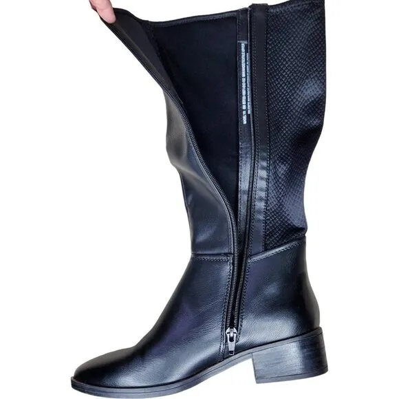 Baretraps  Womens Size 6 Madelyn Black Tall Riding Boots Cushioned Insole