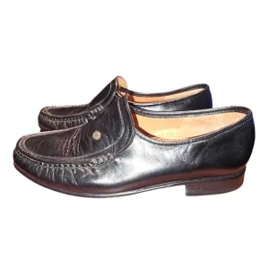 Barker BLACK Leather Valencia Moccasin Loafer Dress Formal Shoes Size 8
