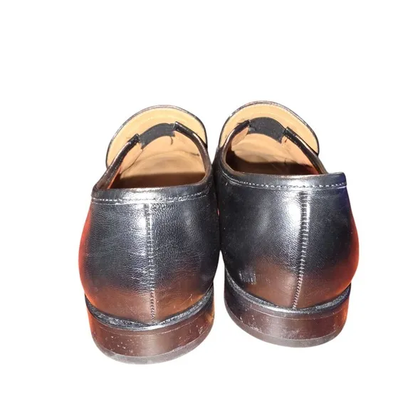 Barker BLACK Leather Valencia Moccasin Loafer Dress Formal Shoes Size 8