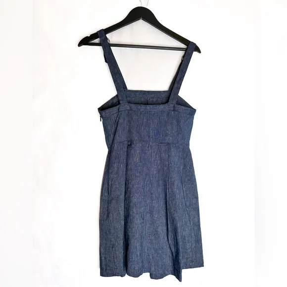 BCBGeneration Denim Pinstripe Mini Apron Overall Mini Dress - Size US 4
