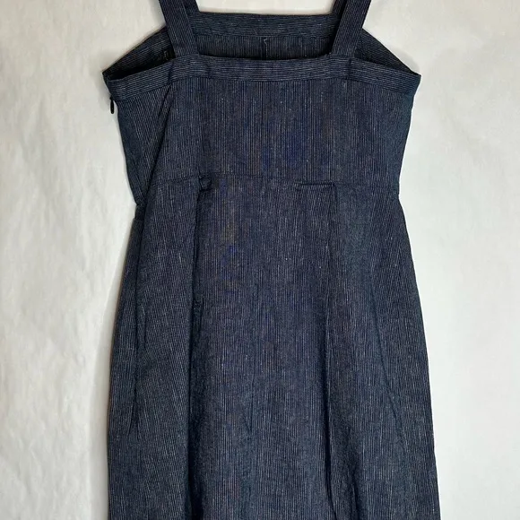 BCBGeneration Denim Pinstripe Mini Apron Overall Mini Dress - Size US 4