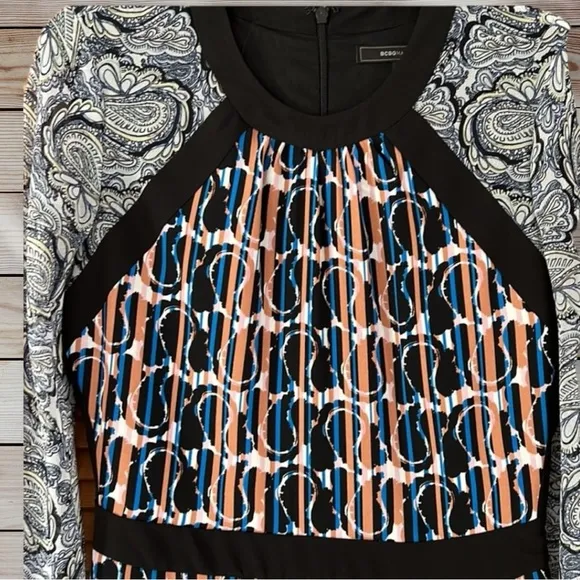 BCBGMaxAzria Tallulah Abstract Paisley Printed Mini Dress 6