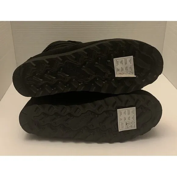 BearPaw Krista Black Suede Low Heel Siize 9Sheepskin/Wool Water Resistant Bootie
