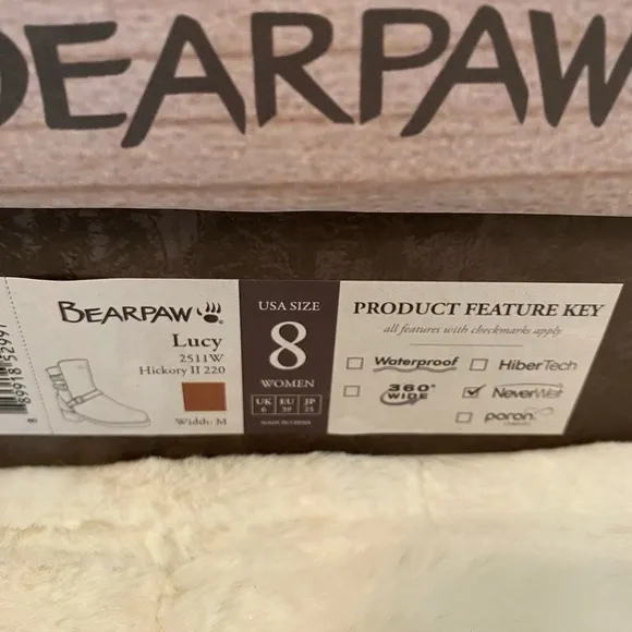 BEARPAW Lucy SuedeSheepskin Moto Boot with NeverWet-Size 8. Hickory New