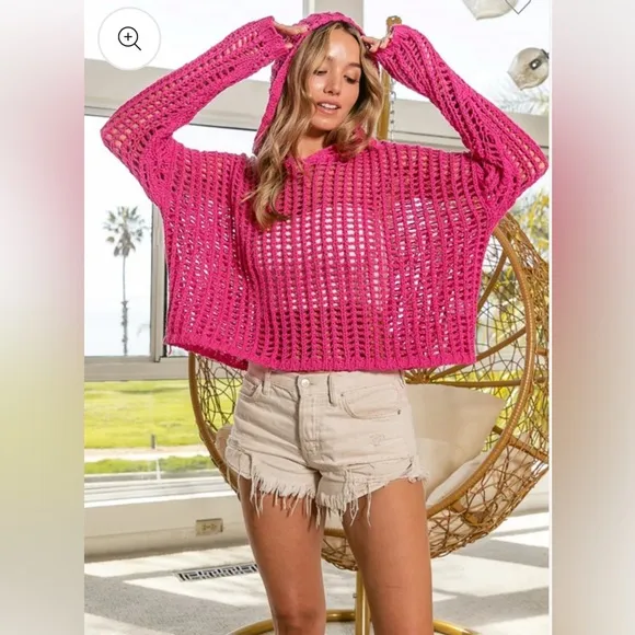 Beautiful Crochet Bibi Sweater Size Large