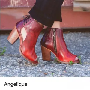 Bed Stu Angelique II Lace Back Leather Heeled Rustic Ankle Boots NEW Size 10