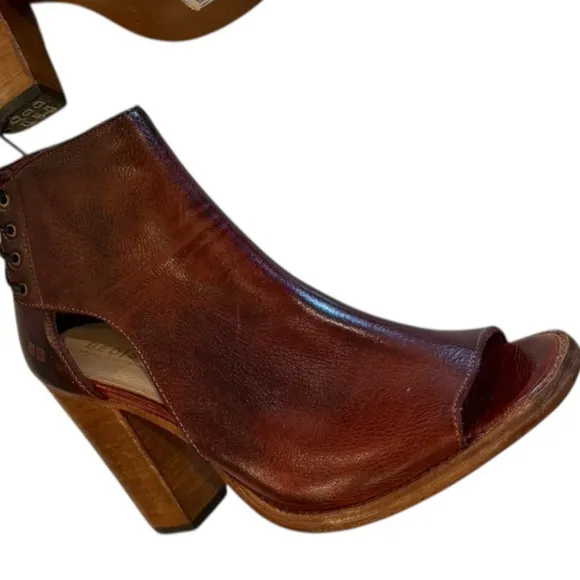 Bed Stu Angelique II Lace Back Leather Heeled Rustic Ankle Boots NEW Size 10