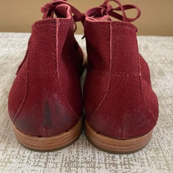 Beek Two Birds Bunting Chukka Booties Boots Handmade Burgundy Sz 7.5 EUC!
