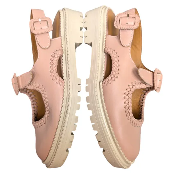Beklina Mara Maria Womens 9 Tan Leather Buckle Mary Jane Comfort Walking Sandals