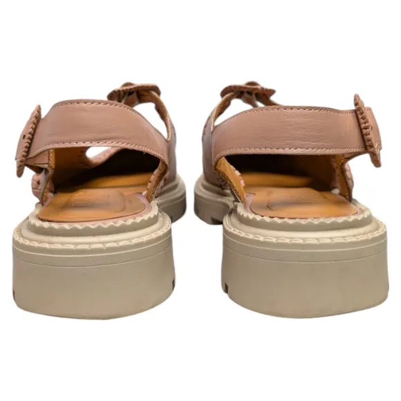 Beklina Mara Maria Womens 9 Tan Leather Buckle Mary Jane Comfort Walking Sandals