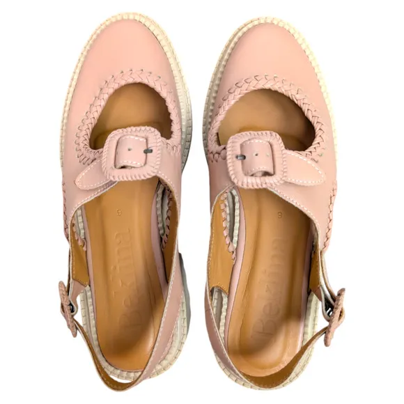 Beklina Mara Maria Womens 9 Tan Leather Buckle Mary Jane Comfort Walking Sandals