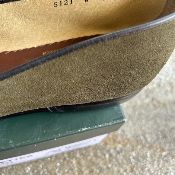 Belgian Shoes Lizard Calf Midinette Oliver Green Loafers 8.5