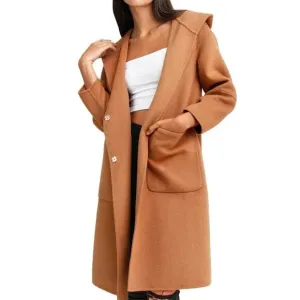 Belle &amp; Bloom Walk This Way Wool Blend Oversized Coat in Camel