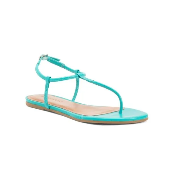 BERNARDO aqua Made In Brazil Leather Haven T Strap Sandals
