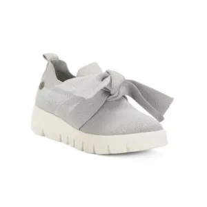 BERNIE MEV Light Grey Silver Serenity Slip On Bow Sneakers