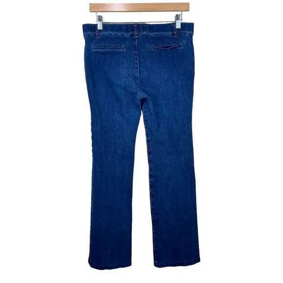 Betabrand Signature Mid-Rise Denim Bootcut Jeans Pull-on Elastic Waist Size M