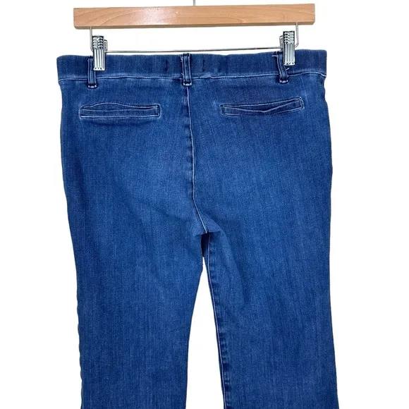 Betabrand Signature Mid-Rise Denim Bootcut Jeans Pull-on Elastic Waist Size M
