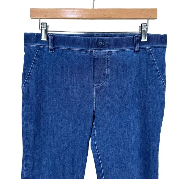 Betabrand Signature Mid-Rise Denim Bootcut Jeans Pull-on Elastic Waist Size M