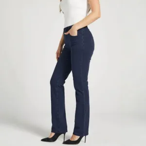 Betabrand Straight-Leg 4-Pocket Betabrand Yoga Denim In Dark Indigo LP