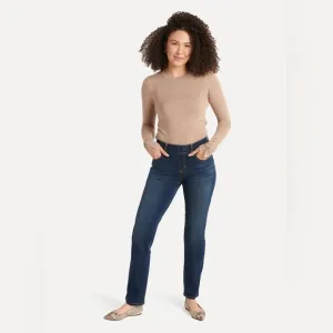 Betabrand Straight Leg 4-Pocket Yoga Denim in DarkVintage Wash