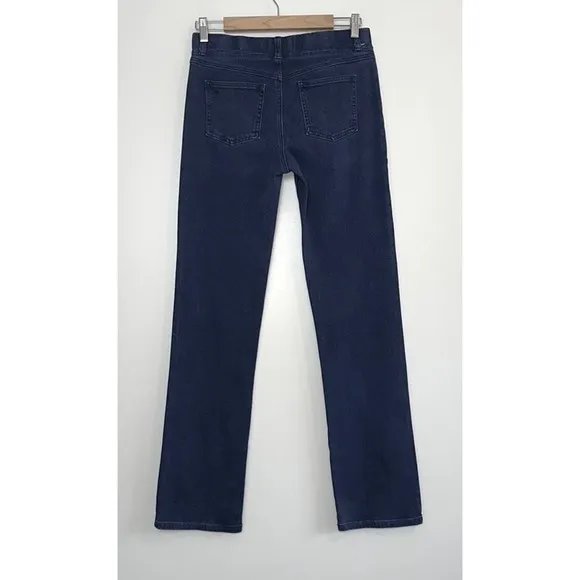 Betabrand Straight-Leg 4-Pocket Yoga Denim Jeans in Dark Indigo