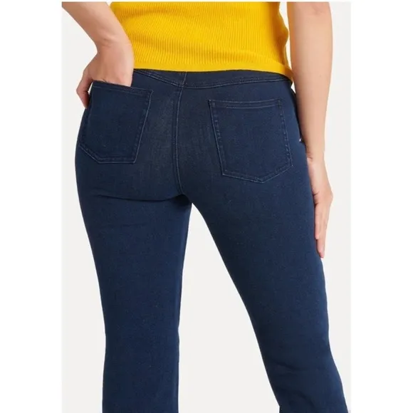 Betabrand Straight-Leg 4-Pocket Yoga Denim Jeans in Dark Indigo