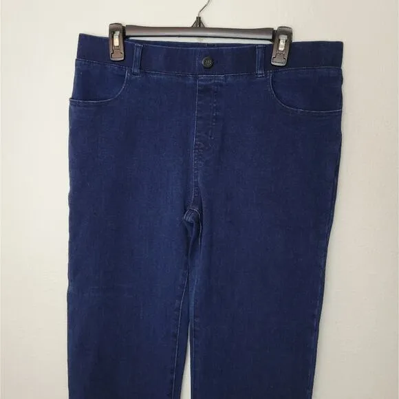 BETABRAND Straight Leg 4 Pocket Yoga Denim Pull On Jeans Large