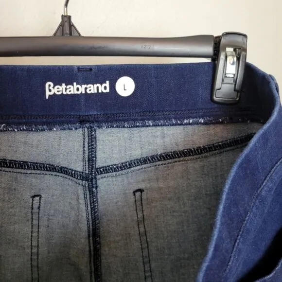 BETABRAND Straight Leg 4 Pocket Yoga Denim Pull On Jeans Large