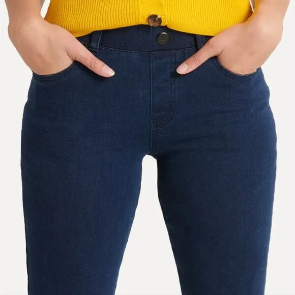 BETABRAND Straight Leg 4 Pocket Yoga Denim Pull On Jeans Large