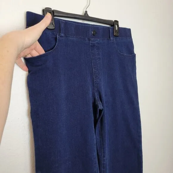 BETABRAND Straight Leg 4 Pocket Yoga Denim Pull On Jeans Large