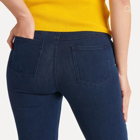 BETABRAND Straight Leg 4 Pocket Yoga Denim Pull On Jeans Large