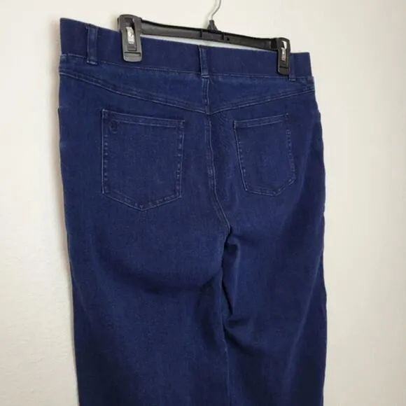 BETABRAND Straight Leg 4 Pocket Yoga Denim Pull On Jeans Large