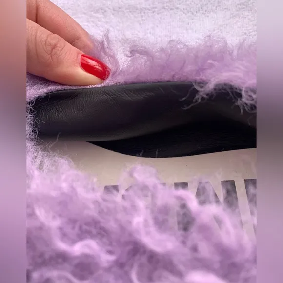 Bimba Y Lola Purple lilac Faux fur flats