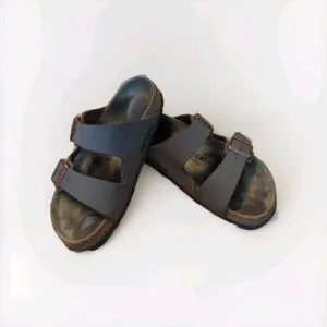 Birkenstock Arizona Slide Sandals Womens 36 US 5.5 Brown Buckle Summer Festival