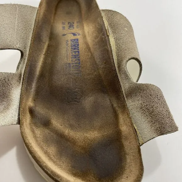 Birkenstock Arizona Super Grip Sandals Womens Size 36 US 6-6.5 White Soft FB