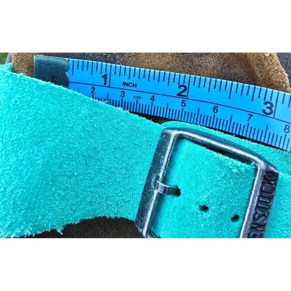 Birkenstock Arizona Womens Turquoise Suede Sandals 37 Soft Footbed 240 Narrow?