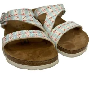 Birkenstock Birkis Anchor Print Sandals Slides Size 38 Women 7 Men 5