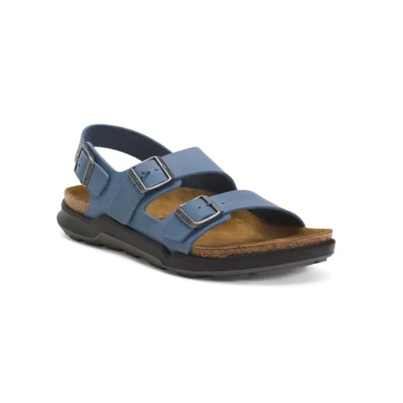 BIRKENSTOCK Blue Men's Suede Milano Ct Sandals