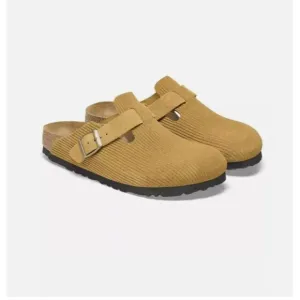 Birkenstock Boston Clogs Men's Corduroy Cork Brown Suede Sandals 45/ US 12-12.5