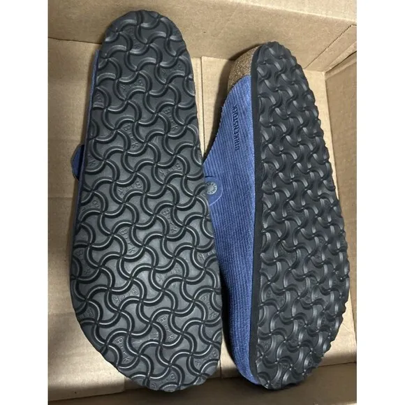 Birkenstock Boston Clogs Men's Corduroy Cork Indigo Suede Sandals 45/ US 12-12.5