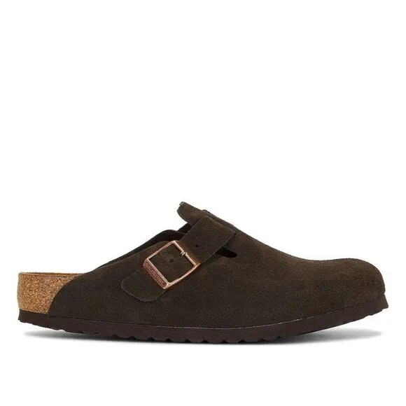 BIRKENSTOCK Boston Suede in Mocha L 41 R 40 With Box Mens Slides
