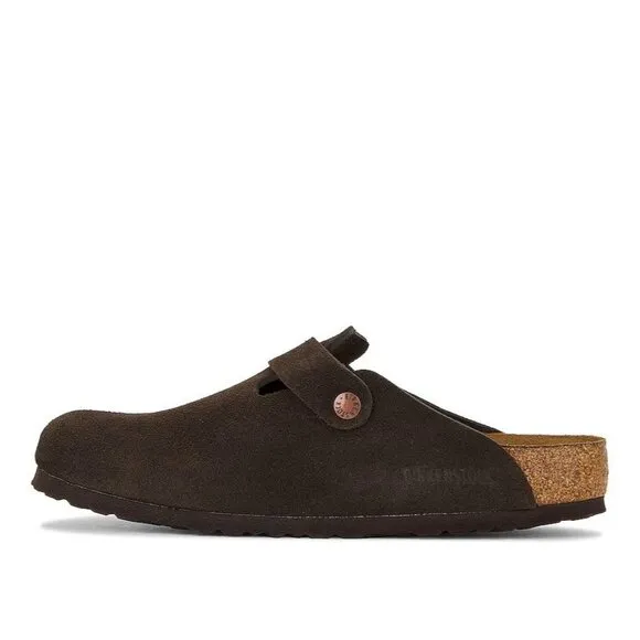 BIRKENSTOCK Boston Suede in Mocha L 41 R 40 With Box Mens Slides