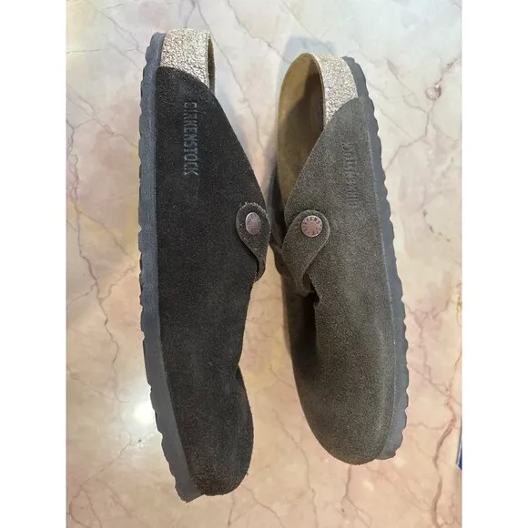 BIRKENSTOCK Boston Suede in Mocha L 41 R 40 With Box Mens Slides