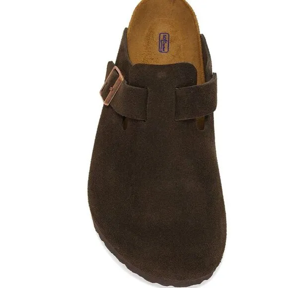 BIRKENSTOCK Boston Suede in Mocha L 41 R 40 With Box Mens Slides