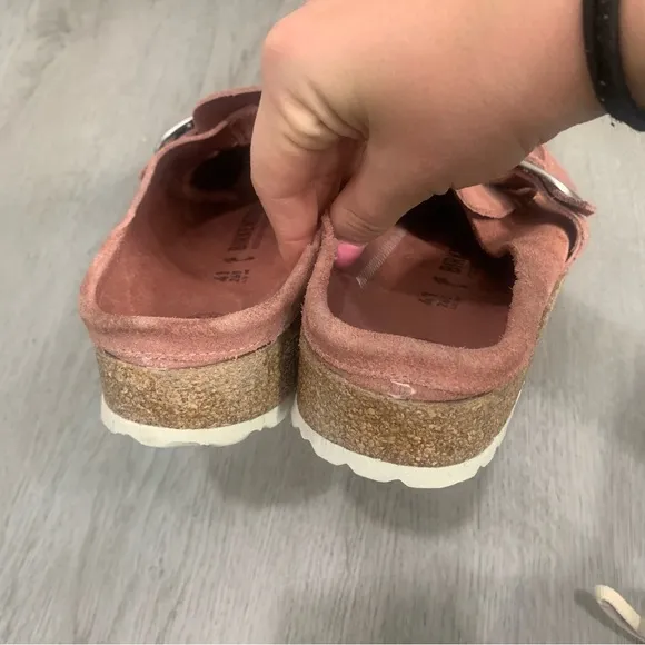 Birkenstock Clog Slides Buckley in Pink Clay Suede