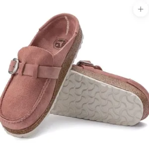 Birkenstock Clog Slides Buckley in Pink Clay Suede